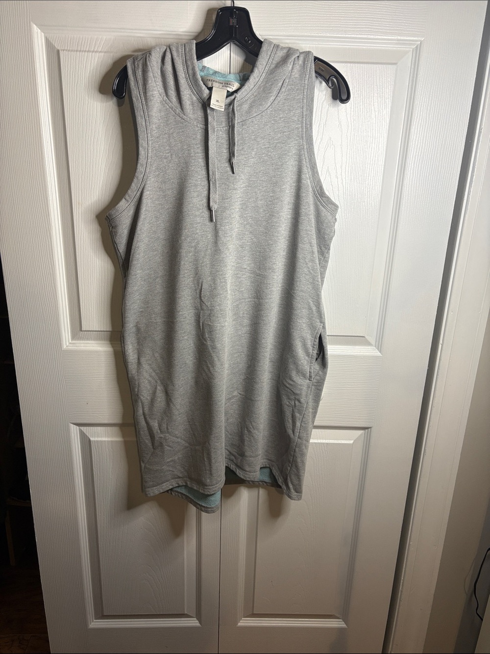 Sleeveless Hooded Midi Dress - Light Gray